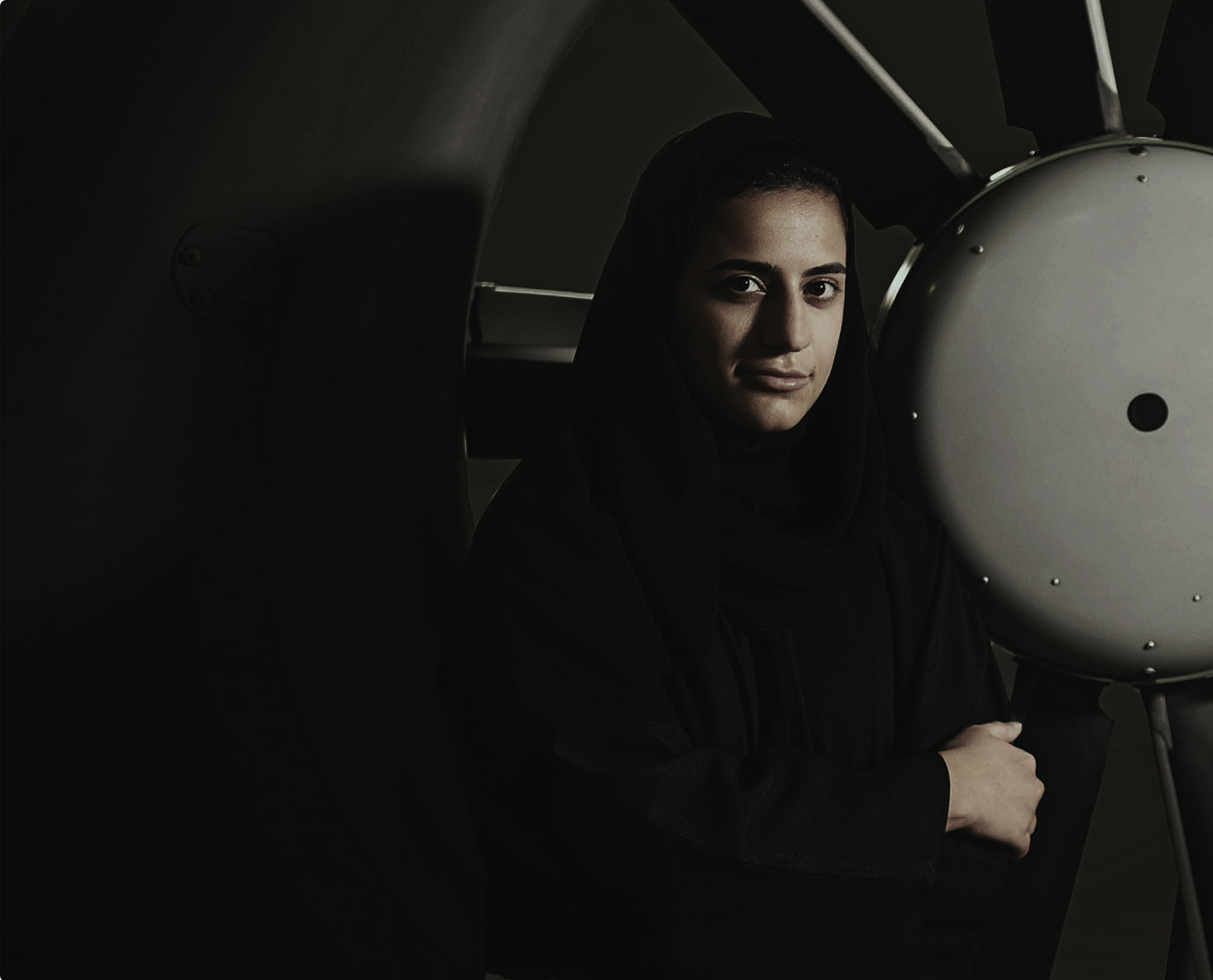 GAL aerospace specialist beside radar equipment