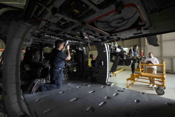 Practical training inside an aircraft cabin