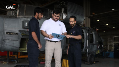 GAL specialists conducting technical instruction in an aircraft hangar